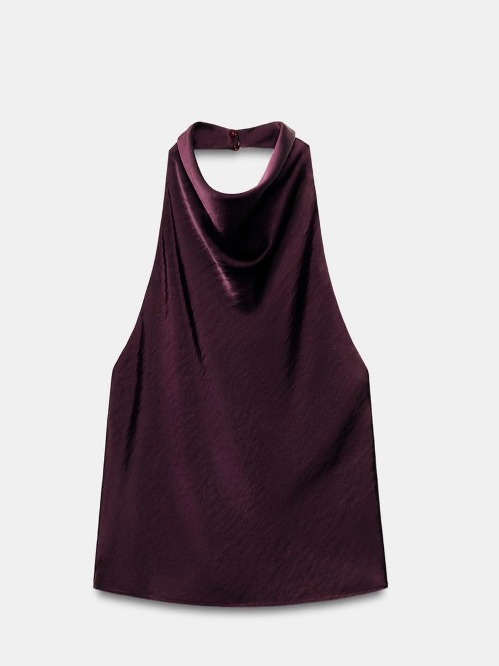 Zara Deep Plum Satin Cowl Neck Camisole